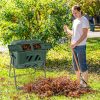 360° Rotatable Tumbling Composter with 2 Sliding Doors
