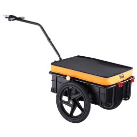 Bike Cargo Trailer, 88 lbs Load Capacity, Heavy-Duty Bicycle Wagon Cart, Foldable Compact Storage with Universal Hitch, Waterproof Cover, 16" Wheels