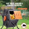 Compost Bin, 18.5-Gal Composting Tumbler, Compact Single Rotating Chamber with Sliding Door and Steel Frame