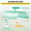 Walk-in Tunnel Greenhouse, 20 x 10 x 7 ft Portable Plant Hot House with Galvanized Steel Hoops, 3 Top Beams, Diagonal Poles