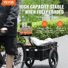 Bike Cargo Trailer, 88 lbs Load Capacity, Heavy-Duty Bicycle Wagon Cart, Foldable Compact Storage with Universal Hitch, Waterproof Cover, 16" Wheels