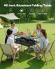 Folding Camping Table, Portable Roll Up Side Tables, Lightweight Aluminum Beach Table with Adjustable Height, Large Storage Bag and Carry Bag
