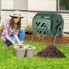 360° Rotatable Tumbling Composter with 2 Sliding Doors