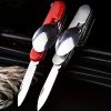 Stainless Steel 6-in-1 Multi-Tool Cutlery Set, Folding Pocket Knife with Fork, Spoon, Can Opener, Corkscrew, and Bottle Opener